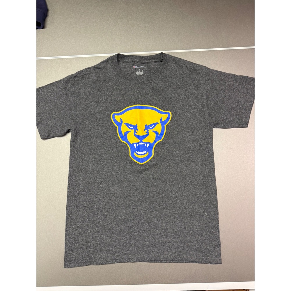 Champion Mens S Gray Pitt Panthers Graphic T-Shirt athletic sports football